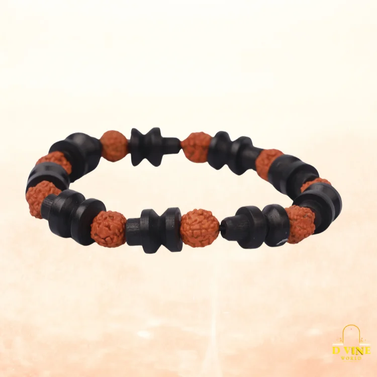 Rudraksha & Karungali Shivaling Bracelet